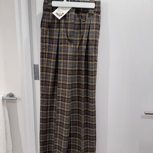 New with Tags Sezane THÉOPHILE TROUSERS in Giallo Checks in US Size 2